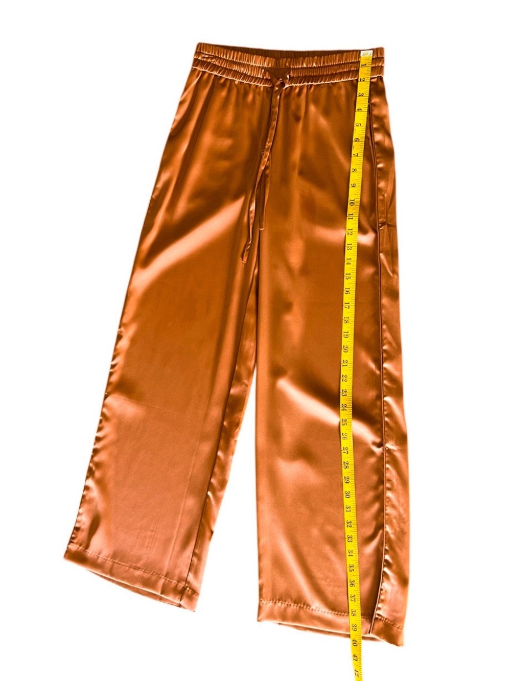 Elie Tahari Satin Silk Wide Leg Copper Satin
Drawstring Pants XS - Picture 11 of 11